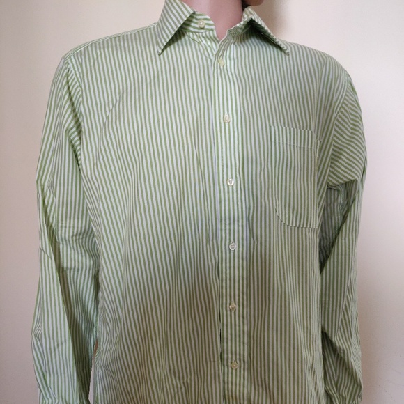 Burberry Other - Burberry Men's Green and White Button Down Shirt
